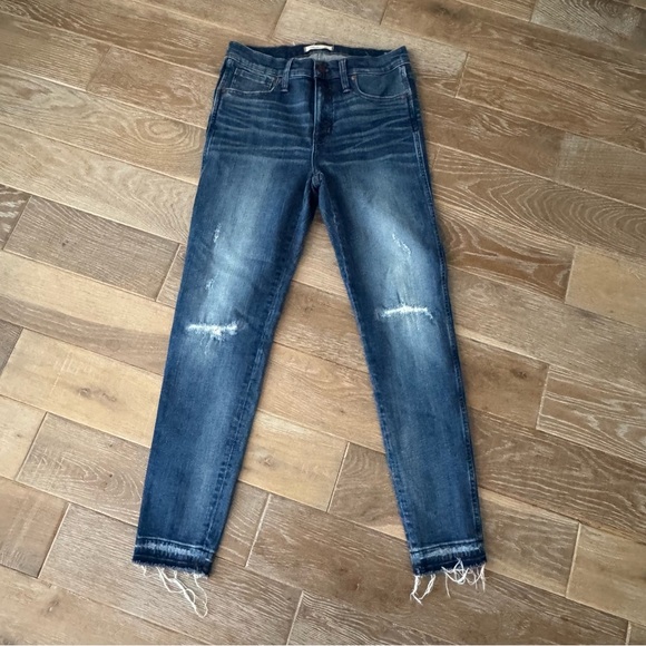 Madewell High Rise Skinny Women's Distressed Blue Jeans - Picture 1 of 5